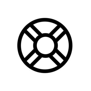 An outline icon of a ring float, representing lifebuoy, help, or support. vector