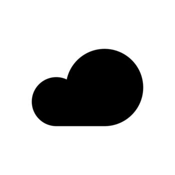 A solid symbol of a simple cloud for weather or data storage. vector