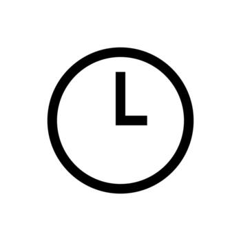 A linear graphic depicting a circular time symbol. vector
