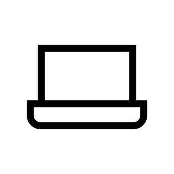 A simple line icon of an open laptop computer. vector