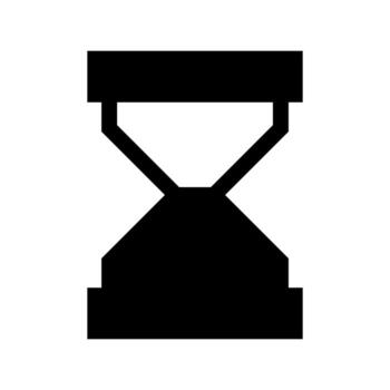 A solid icon of an hourglass for time or waiting status. vector