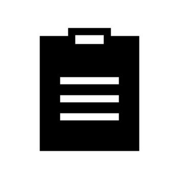 un sencillo lleno icono de líneas con balas, representando un lista o menú. vector