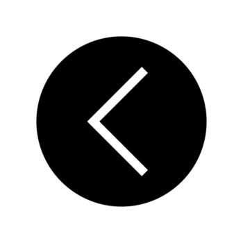 A simple filled icon of an arrow left for backward navigation. vector