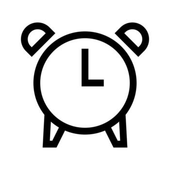 A simple line icon of an alarm clock with bells. vector