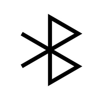 A simple line icon of the Bluetooth wireless symbol. vector