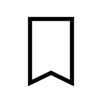 A simple line icon of a page fold, representing a bookmark or save. vector