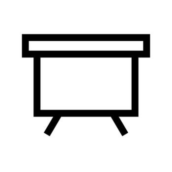 A simple line icon of a plain surface, representing a board or canvas. vector