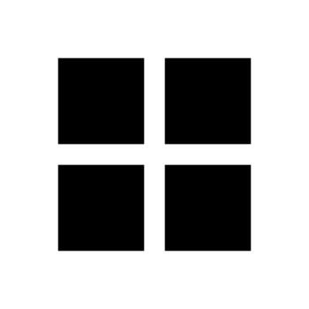 A filled graphic of nine squares, representing a grid view or layout. vector