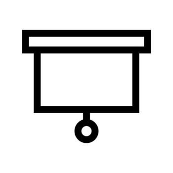An outline icon of a chart on an easel, representing a presentation board. vector