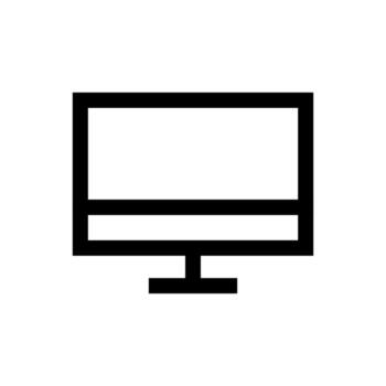 A linear graphic depicting a monitor or computer screen. vector