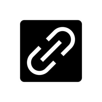 A filled graphic of chain links, representing a hyperlink or link. vector