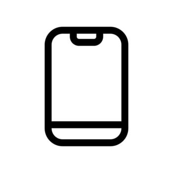 A linear graphic of a mobile smartphone device. vector