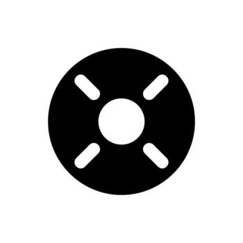A solid icon of a ring float, representing lifebuoy, help, or support. vector