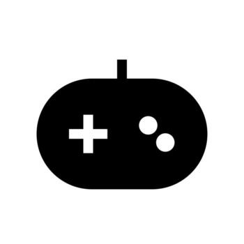A simple filled icon of a game console or controller. vector
