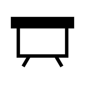 A simple filled icon of a plain surface, representing a board or canvas. vector