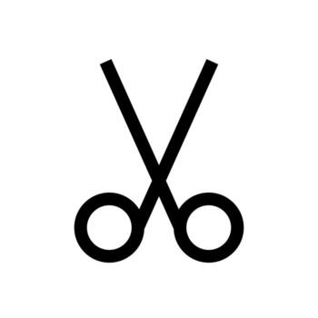 A simple line icon of scissors for cutting or cropping. vector