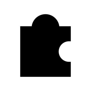 un lleno gráfico representando un rompecabezas pedazo, simbolizando integración o solución. vector