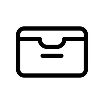 An outline icon of a folder with a box, symbolizing file archive or folder backup. vector
