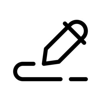 An outline icon of a pencil on a blank canvas, symbolizing the ability to write or compose. vector