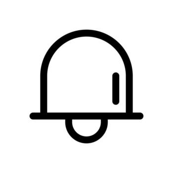 un lineal gráfico de un campana, indicando un notificación o alerta. vector