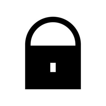 A simple filled icon of a padlock, representing security or lock. vector