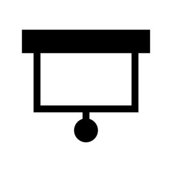 A solid icon of a chart on an easel, representing a presentation board. vector