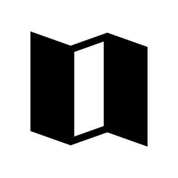 A simple filled icon of a folded map for navigation. vector