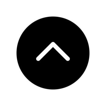 A solid icon of an arrow pointing up, indicating an up arrow or expand. vector