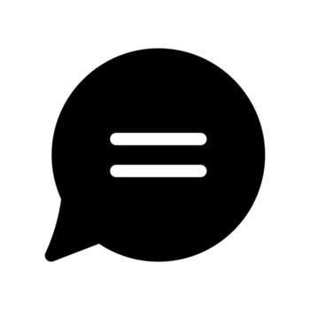 A simple filled icon of two message bubbles, indicating a reply chat or ongoing conversation. vector