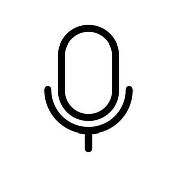 un lineal gráfico de un micrófono para audio entrada o voz grabación. vector