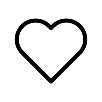 un lineal gráfico de un corazón forma, representando un 'como' o favorito artículo. vector