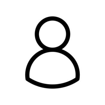 An outline icon of a single person's profile, representing a general profile. vector