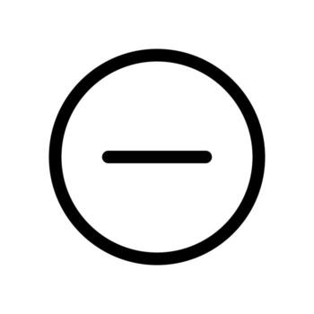 A simple line icon of a horizontal line for a minus action or removal. vector