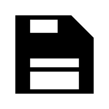 A simple filled icon of a floppy disk for saving data. vector
