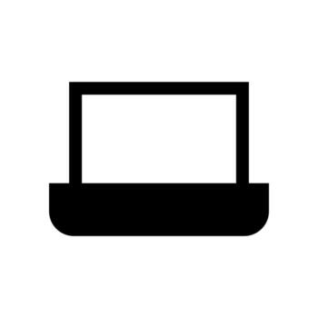 A simple filled icon of an open laptop computer. vector