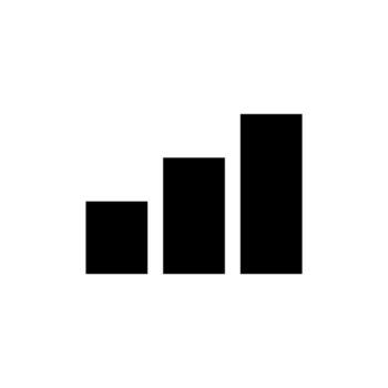 A solid icon of vertical columns, representing a bar chart or statistics. vector