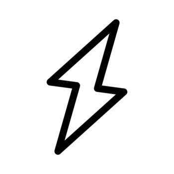 A simple line icon of a bolt, symbolizing lightning, power, or high speed. vector