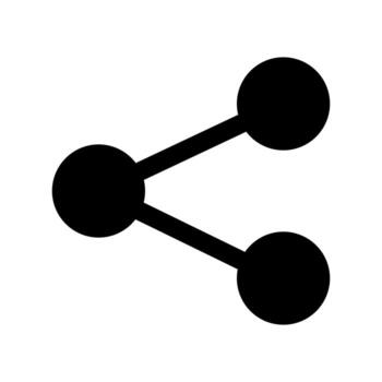 A filled graphic of connected dots, representing social share or network. vector
