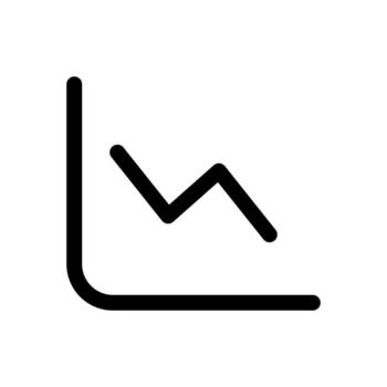 A filled graphic of a fluctuating line graph for data trends and analysis. vector