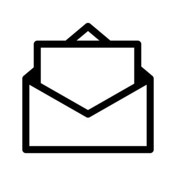 A simple line icon of an envelope, representing email or mail correspondence. vector