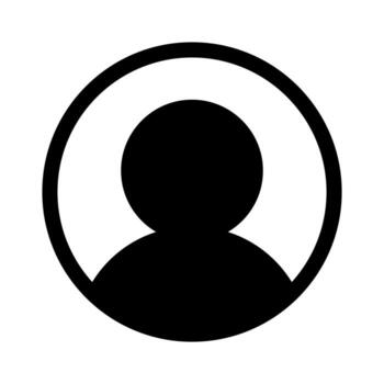 A simple solid icon of a single person, representing a specific user. vector