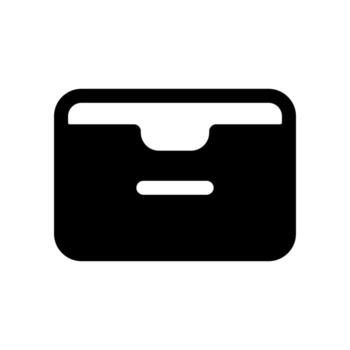 A solid icon of a folder with a box, symbolizing file archive or folder backup. vector