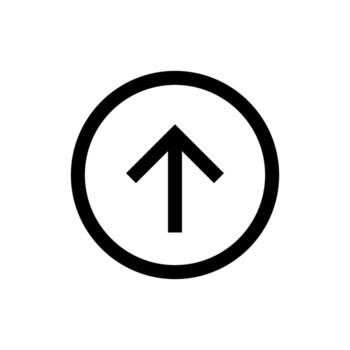 un sencillo línea icono de un arriba flecha, representando archivo subir. vector