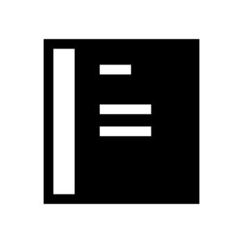 A solid icon of stacked lines, representing a list or menu. vector