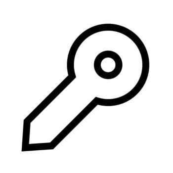 un sencillo línea icono de un clásico llave, simbolizando acceso o contraseña. vector