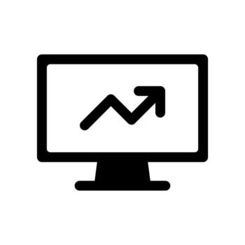 A simple filled icon of a computer monitor or display screen. vector
