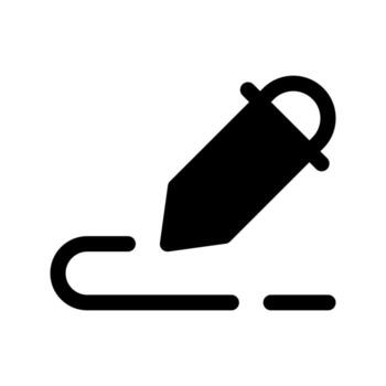 A solid icon of a pencil on a blank canvas, symbolizing the ability to write or compose. vector