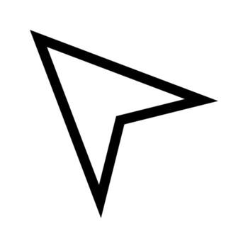 A simple line icon of a diagonal pointer arrow or cursor. vector