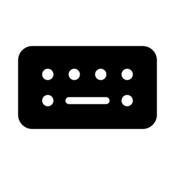 A solid icon of a standard computer keyboard or input device. vector
