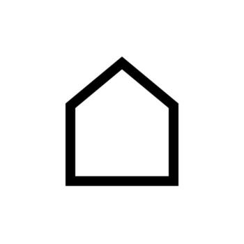 un sencillo línea icono de un estilizado hogar o casa, representando un principal página. vector